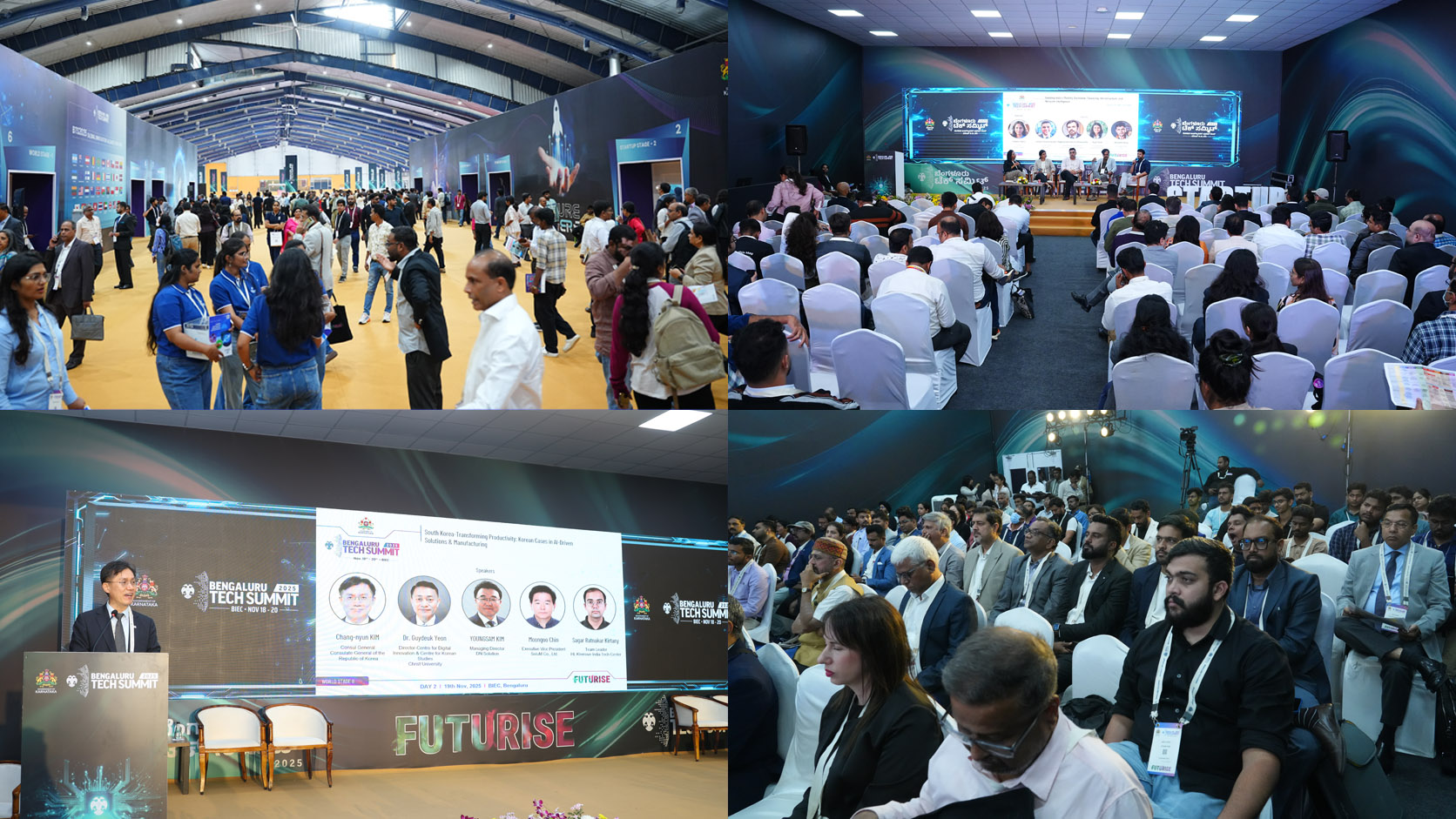 BTS conference networking, panel discussions, presentations and audiences