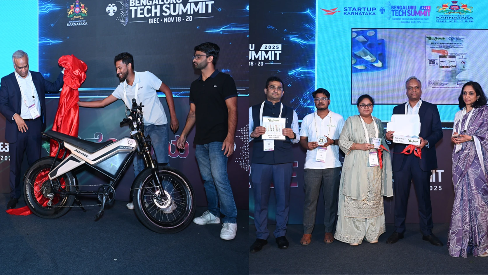 Startup product unveiling and launch presentations at Bengaluru Tech Summit